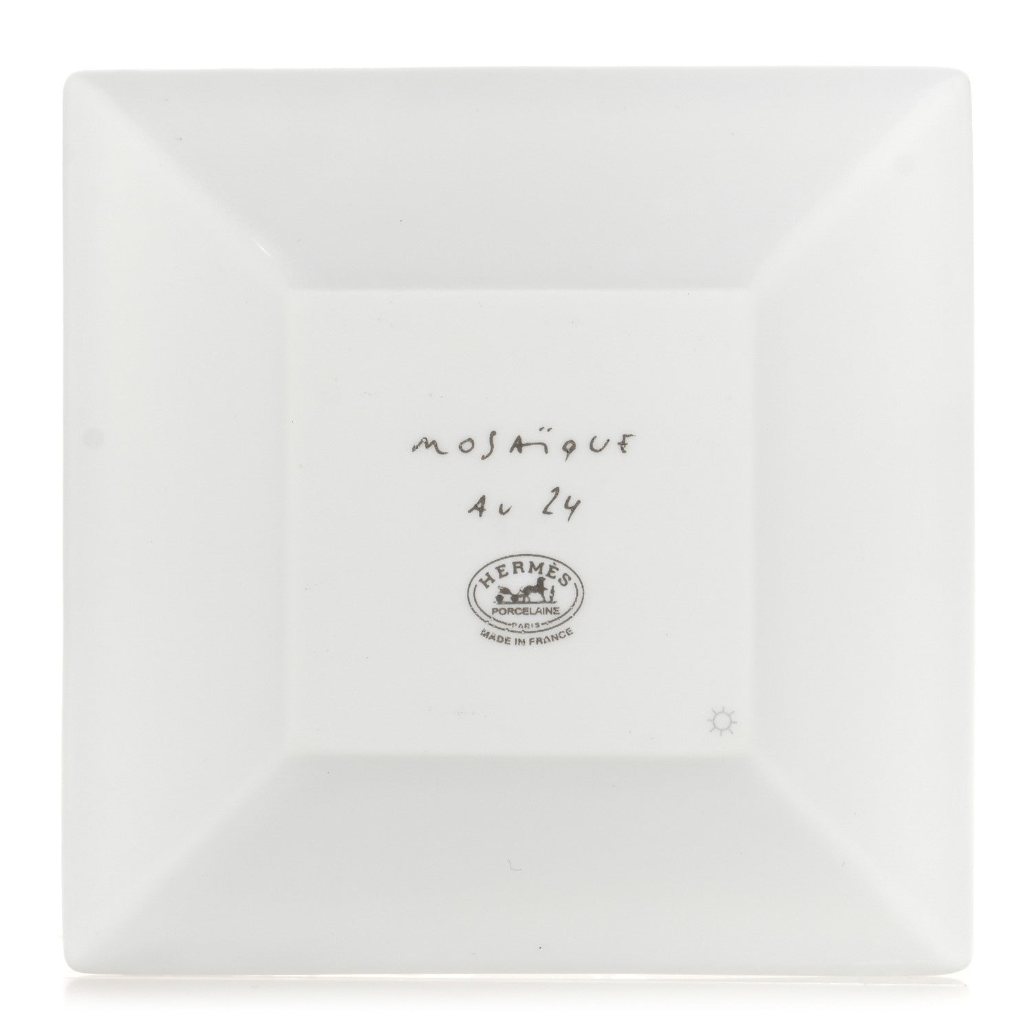 Hermes Porcelain Mosaique Au 24 Platinum Square Plate N°1 3 of 6