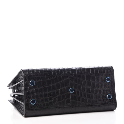 Saint Laurent Calfskin Crocodile Embossed Baby Sac De Jour Black 4 of 9