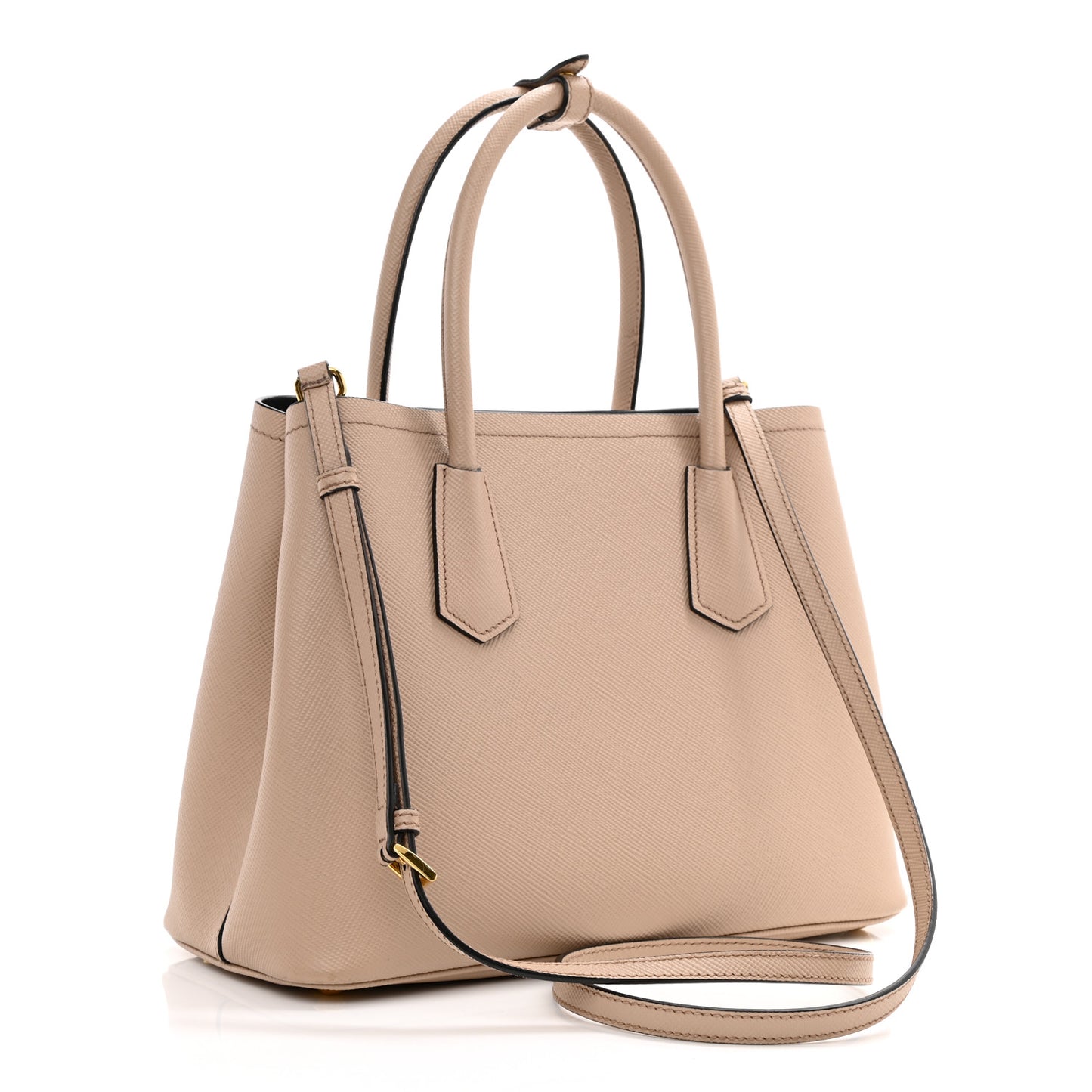 Saffiano Cuir Small Double Bag Cammeo Black
