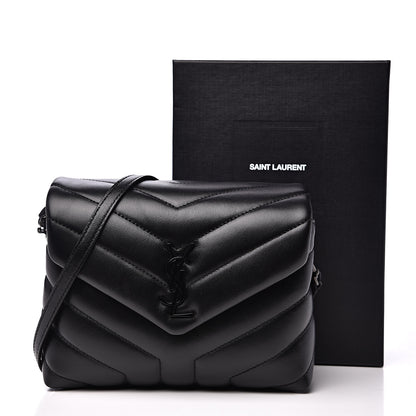Saint Laurent Calfskin Y Quilted Monogram Toy Loulou Crossbody Bag Black 11 of 11