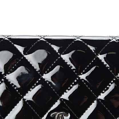 Chanel Patent Quilted Wallet On Chain WOC Black 10 of 13