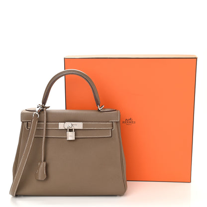 Hermes Togo Kelly Retourne 28 Etoupe 17 of 17