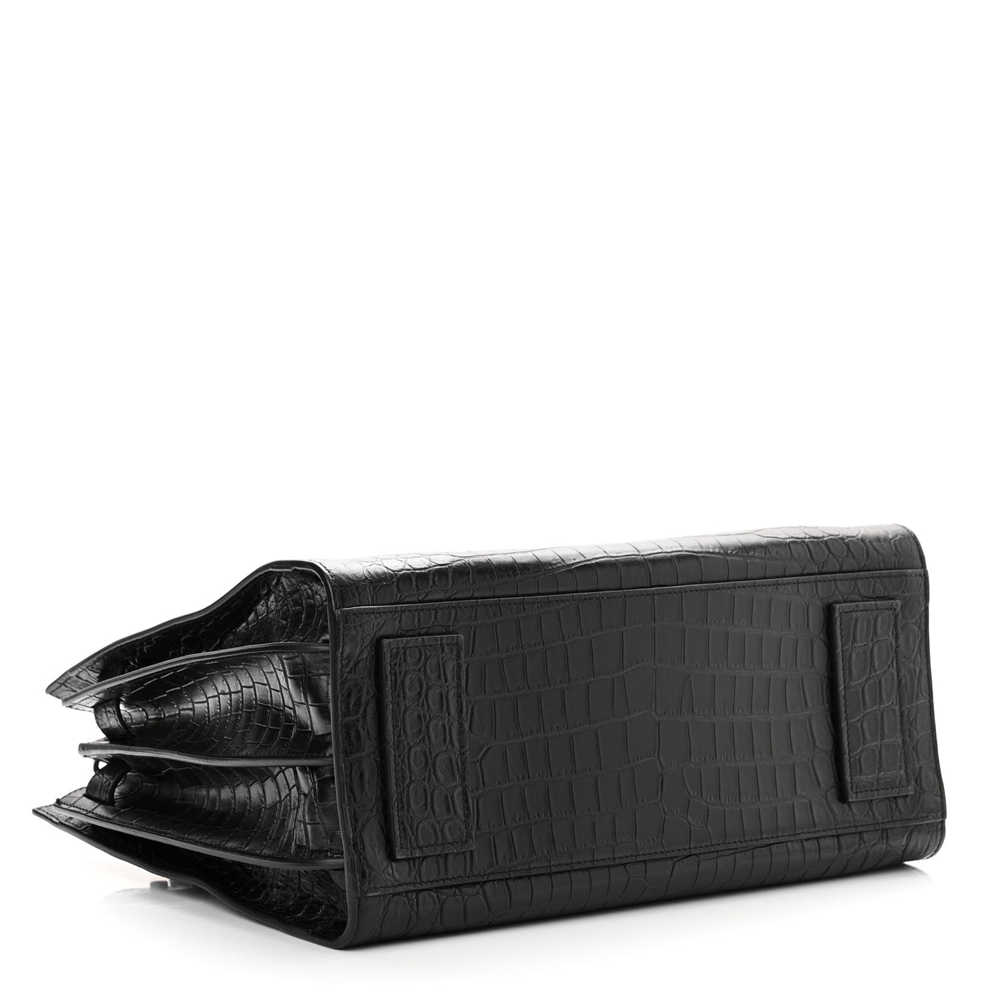Calfskin Crocodile Embossed Small Sac de Jour Black