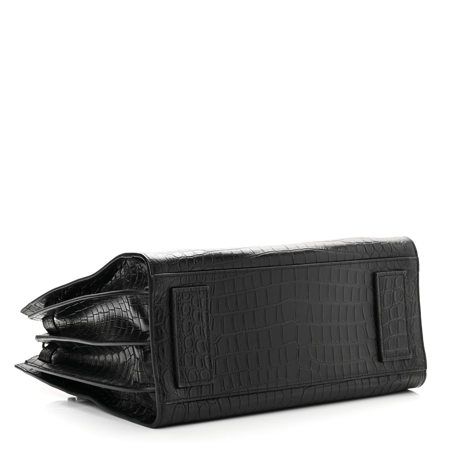 Saint Laurent Calfskin Crocodile Embossed Small Sac de Jour Black 4 of 9