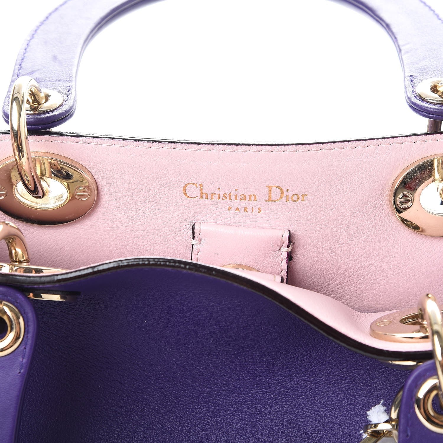 Christian Dior Smooth Calfskin Medium Diorissimo Tote Purple 6 of 10
