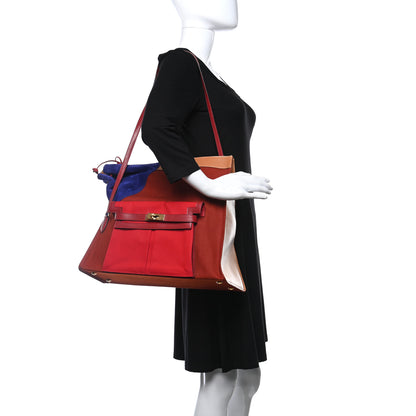 Hermes Toile Box Veau Doblis Sac Himalaya Rouge Vif Brique Rouge H 2 of 14
