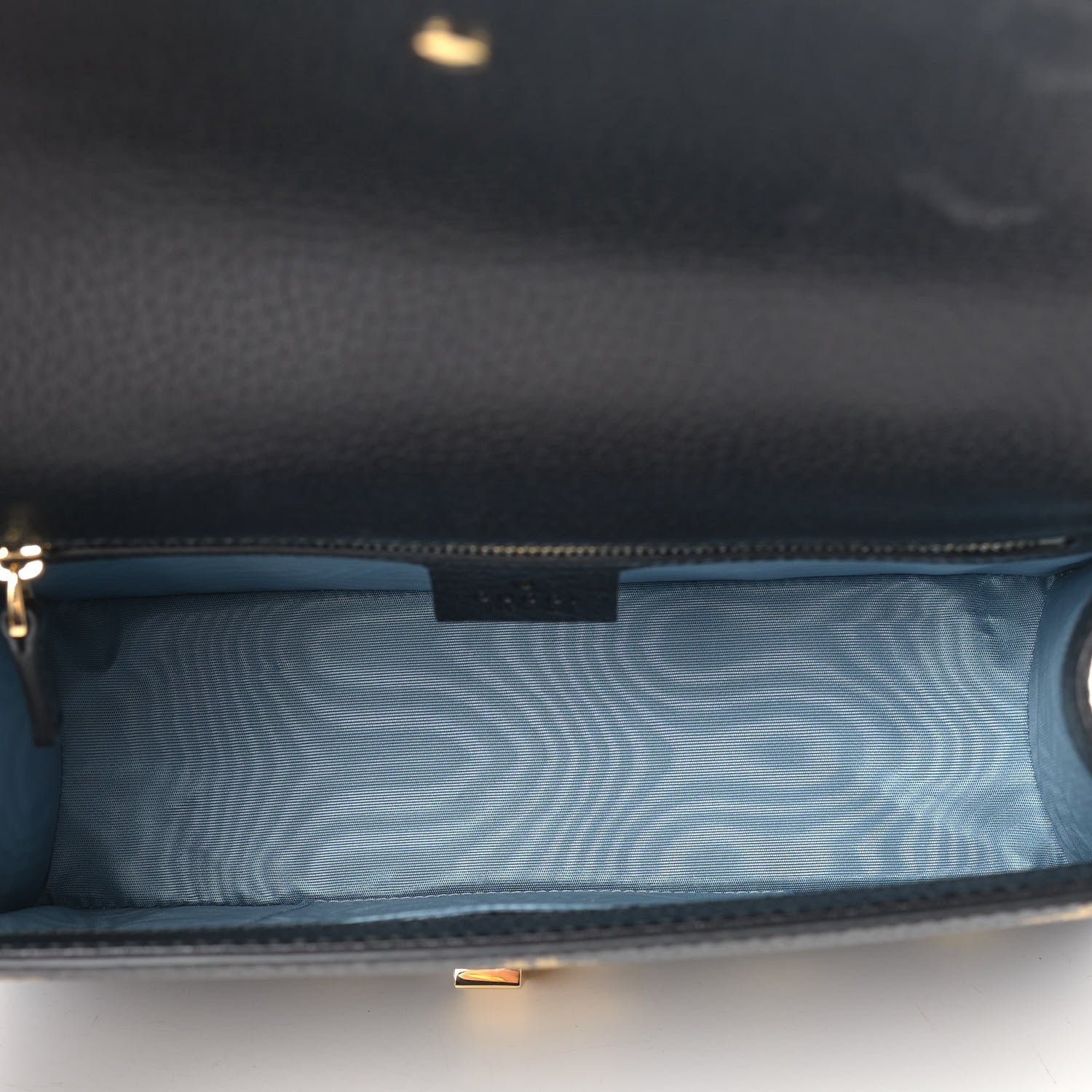 Gucci Textured Calfskin Bee Star Print Small Sylvie Shoulder Bag Black 5 of 10