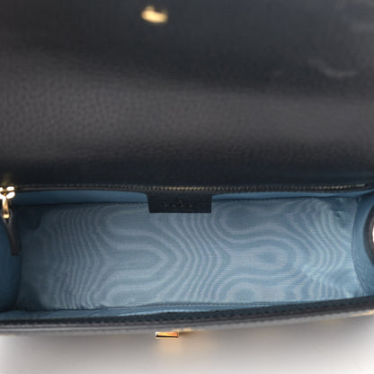 Gucci Textured Calfskin Bee Star Print Small Sylvie Shoulder Bag Black 5 of 10