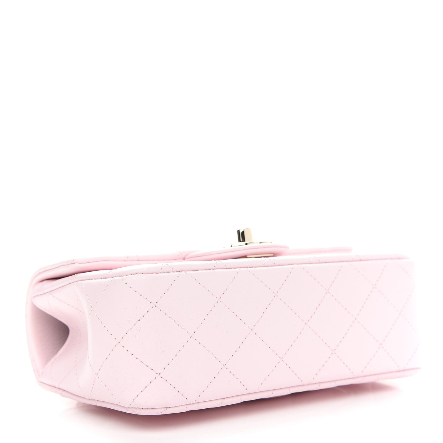 Lambskin Quilted Mini Top Handle Rectangular Flap Light Pink