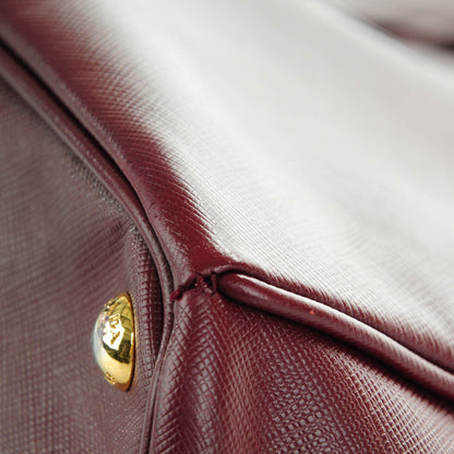 Prada Saffiano Lux Extra Large Galleria Double Zip Tote Cherry 9 of 9