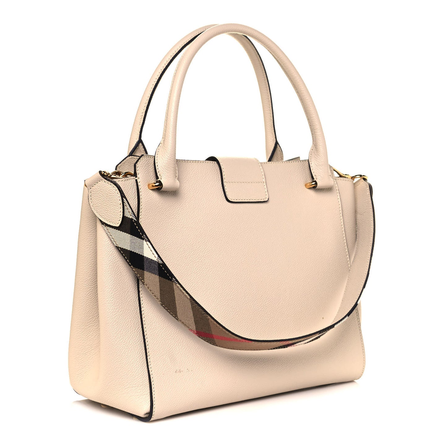 Soft Grain Calfskin Medium Buckle Tote Limestone