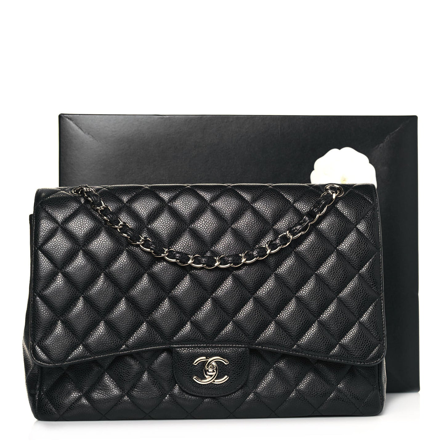 Caviar Quilted Maxi Single Flap Black