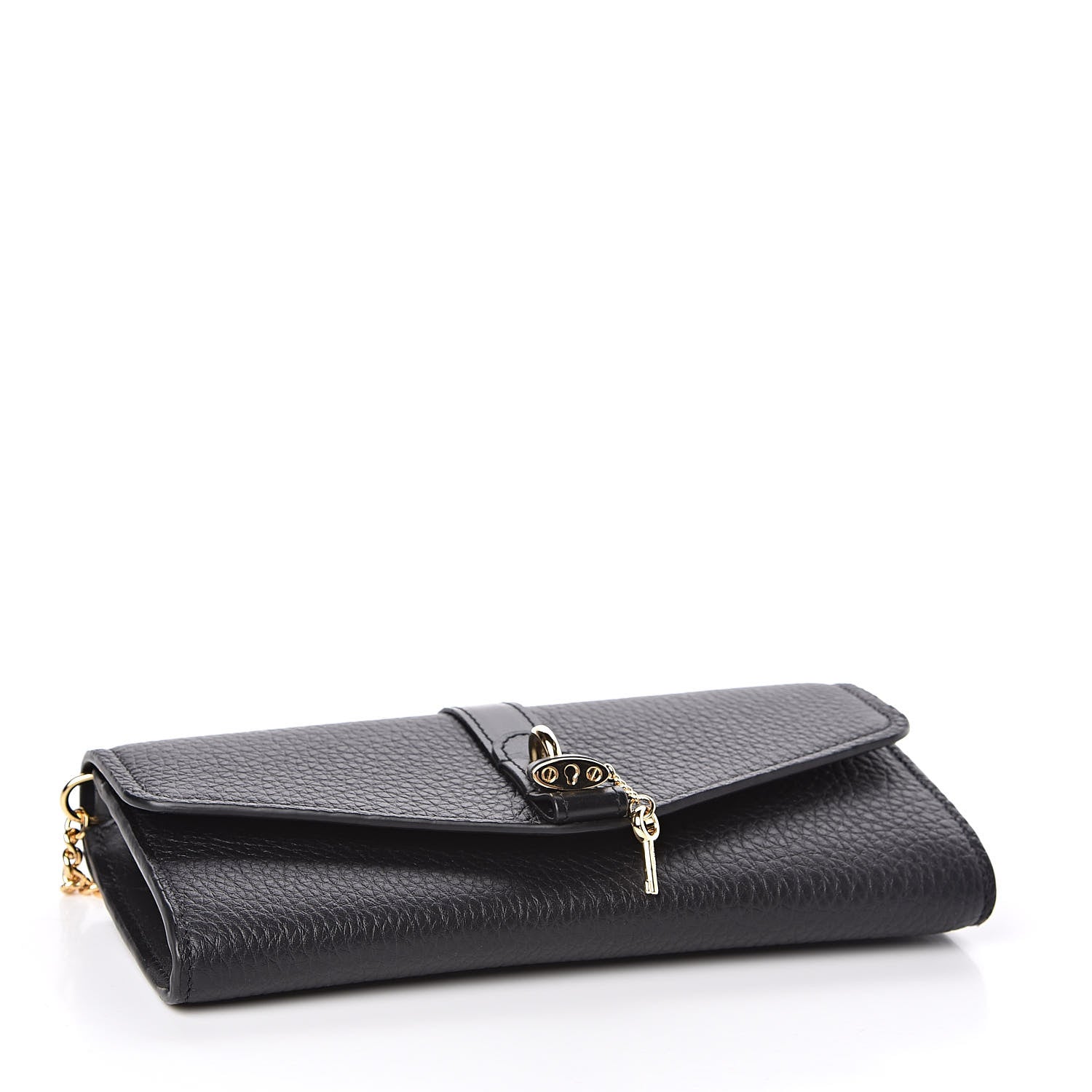 Chloe Shiny Grained Calfskin Aby Wallet on Chain Black 4 of 9