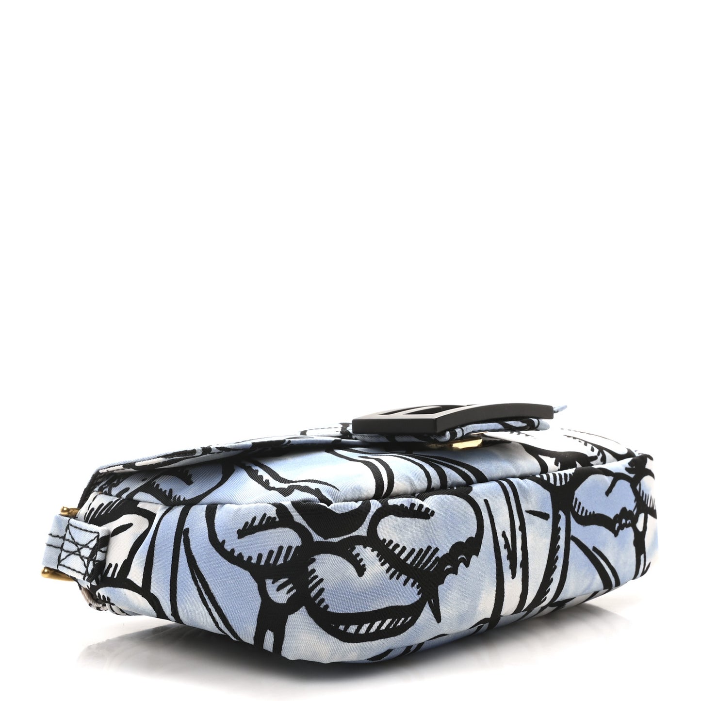 X JOSHUA VIDES Nylon Flower Clouds Print Mini Belt Baguette White Celeste Black