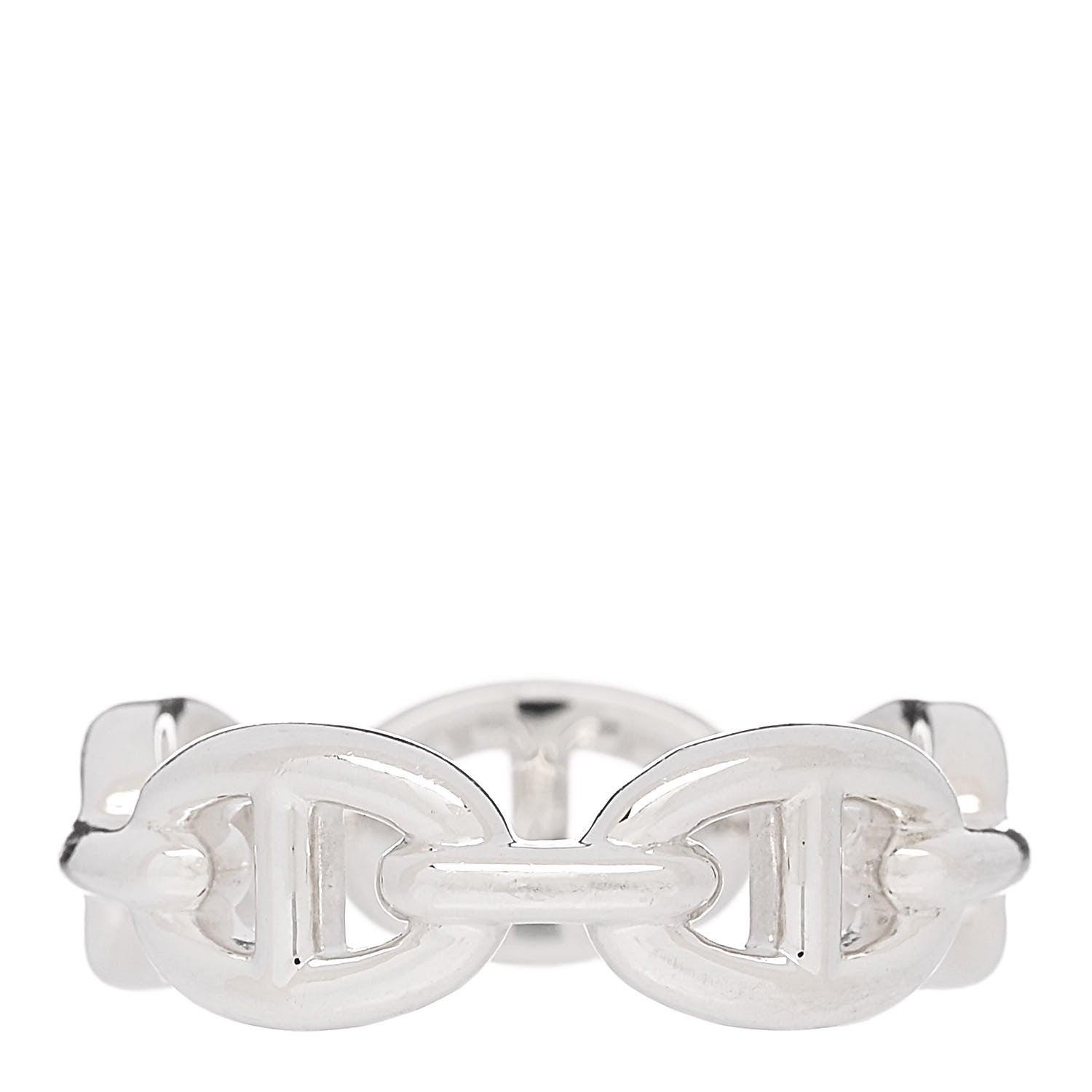 Hermes Sterling Silver PM Chaine d'Ancre Enchainee Band Ring 56 7.5 3 of 7
