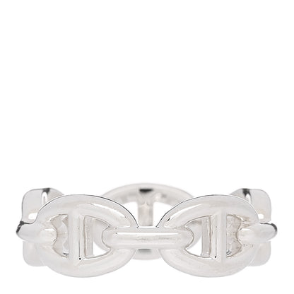Hermes Sterling Silver PM Chaine d'Ancre Enchainee Band Ring 56 7.5 3 of 7