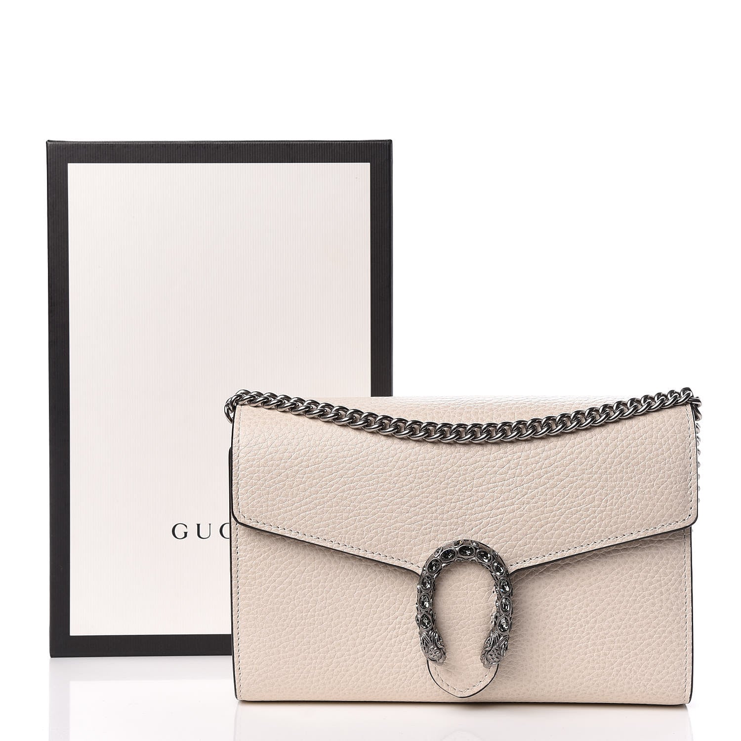 Gucci Dollar Calfskin Mini Dionysus Chain Wallet Mystic White 11 of 11