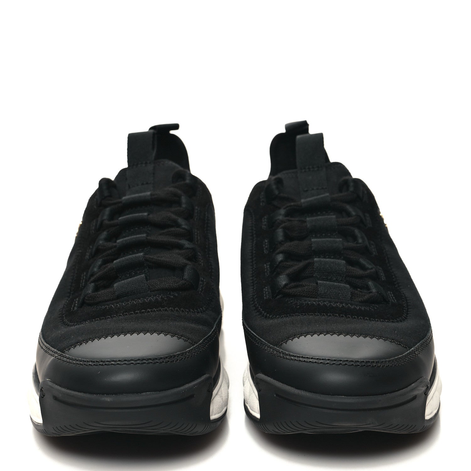 Chanel Velvet Calfskin Mixed Fibers CC Sneakers 39 Black 2 of 8