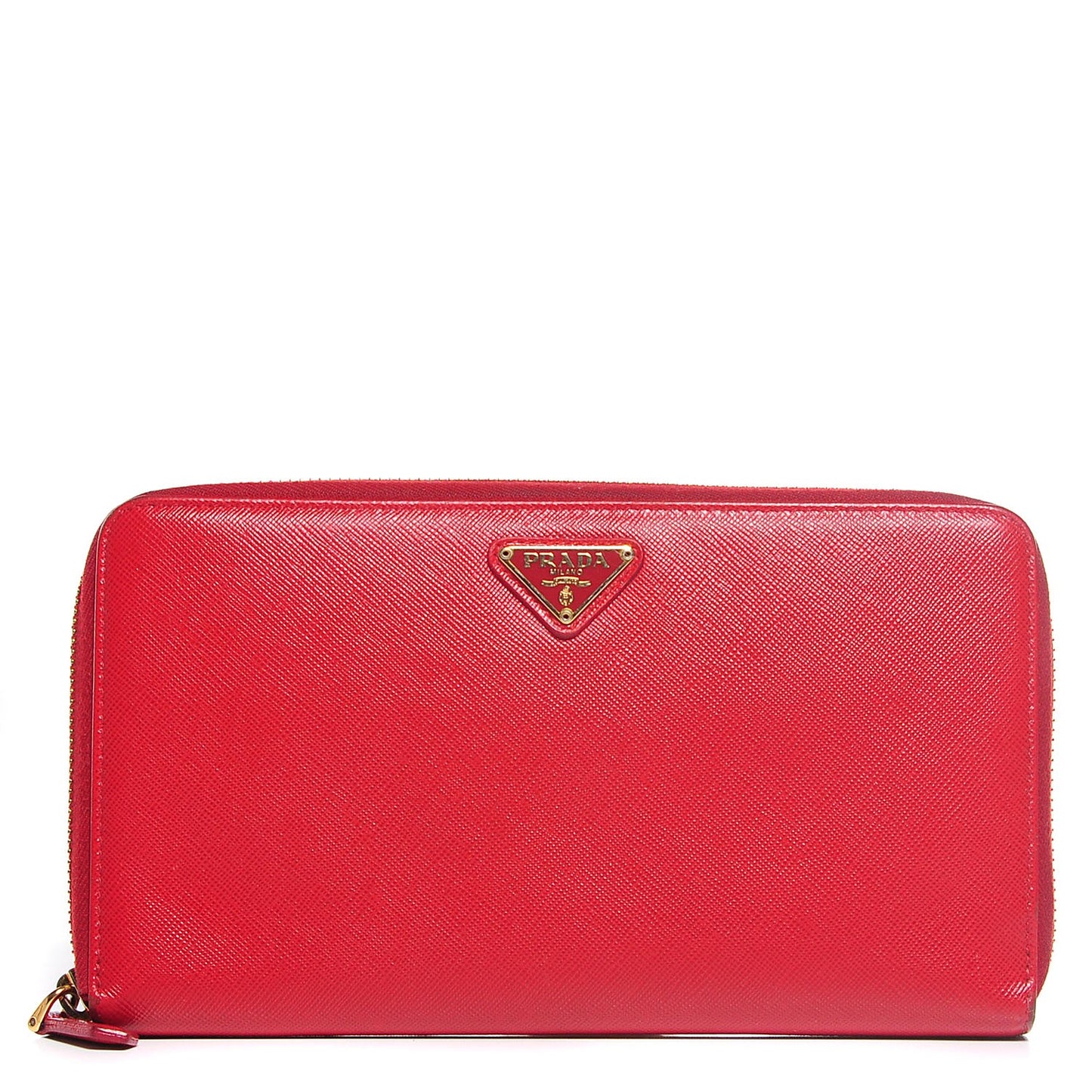 Saffiano Metal Zip Around Wallet Fuoco