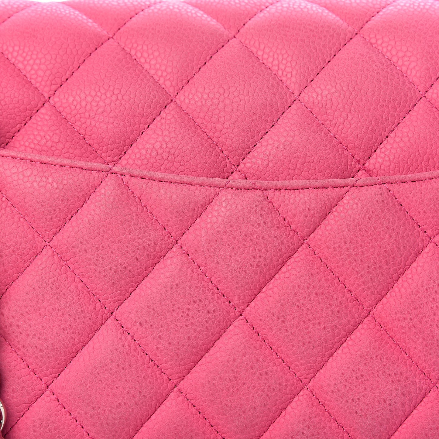 Iridescent Caviar Quilted Jumbo Double Flap Pink