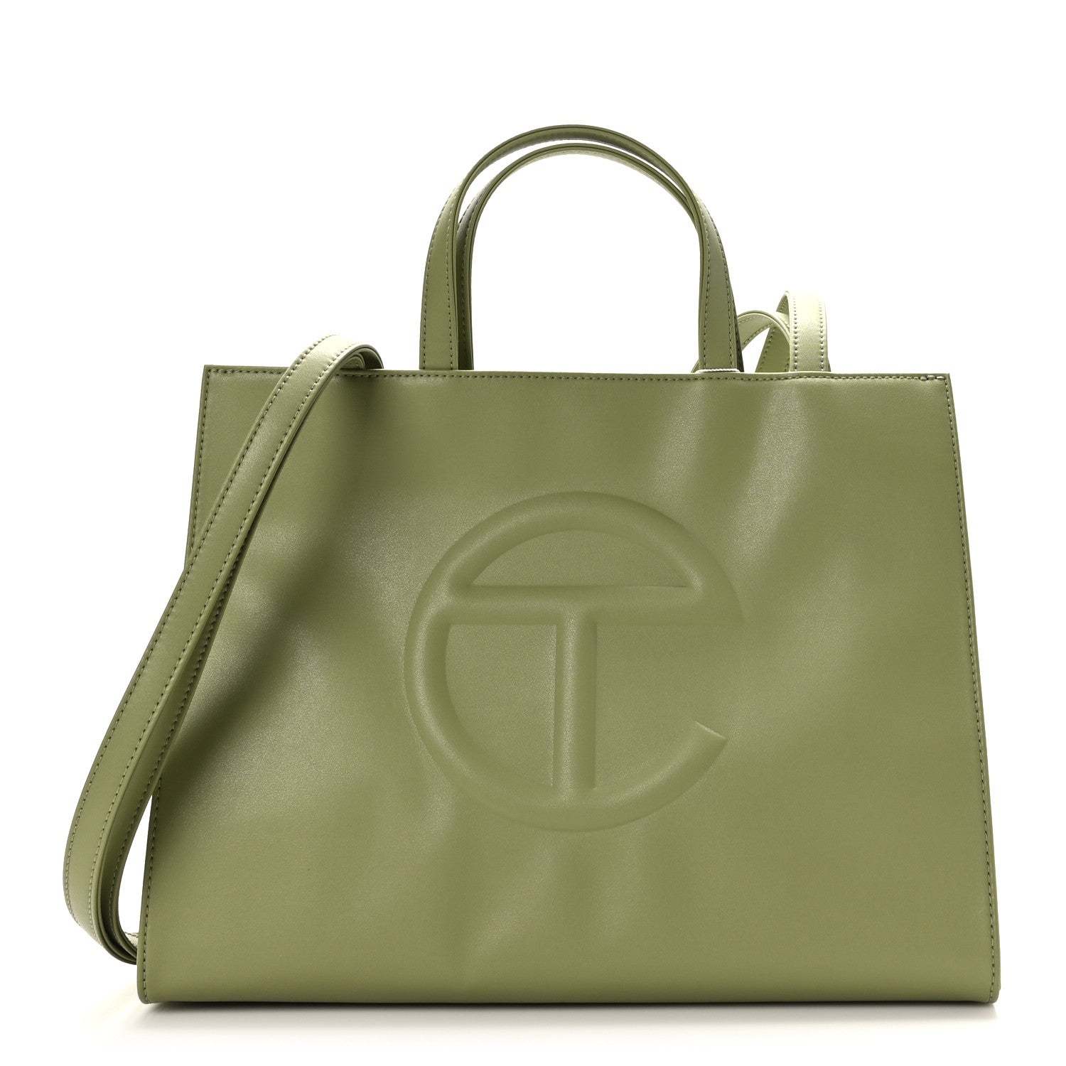 Telfar Vegan Leather Medium Shopping Bag Drab 1 of 8