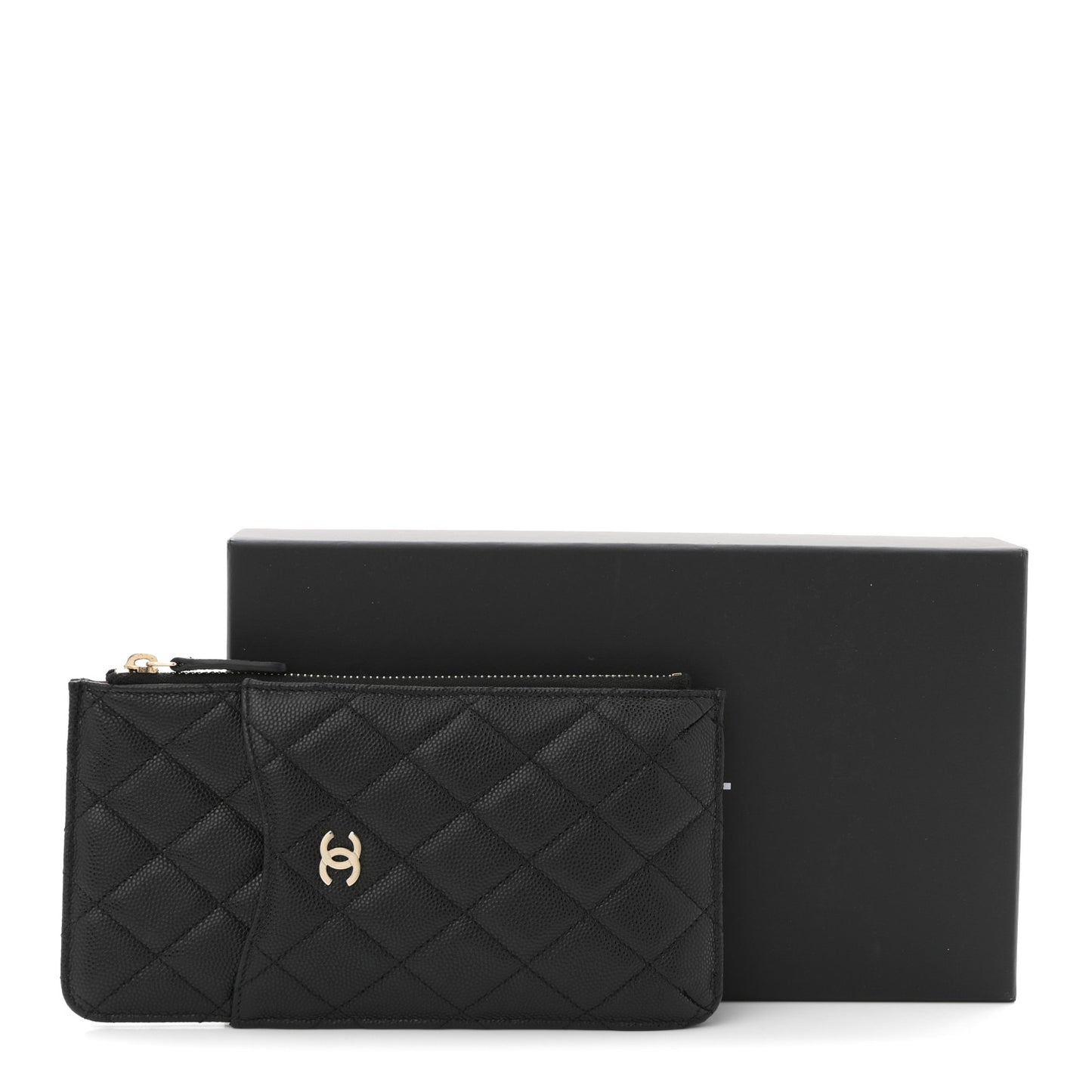 Caviar Quilted Classic iPhone Pouch Black