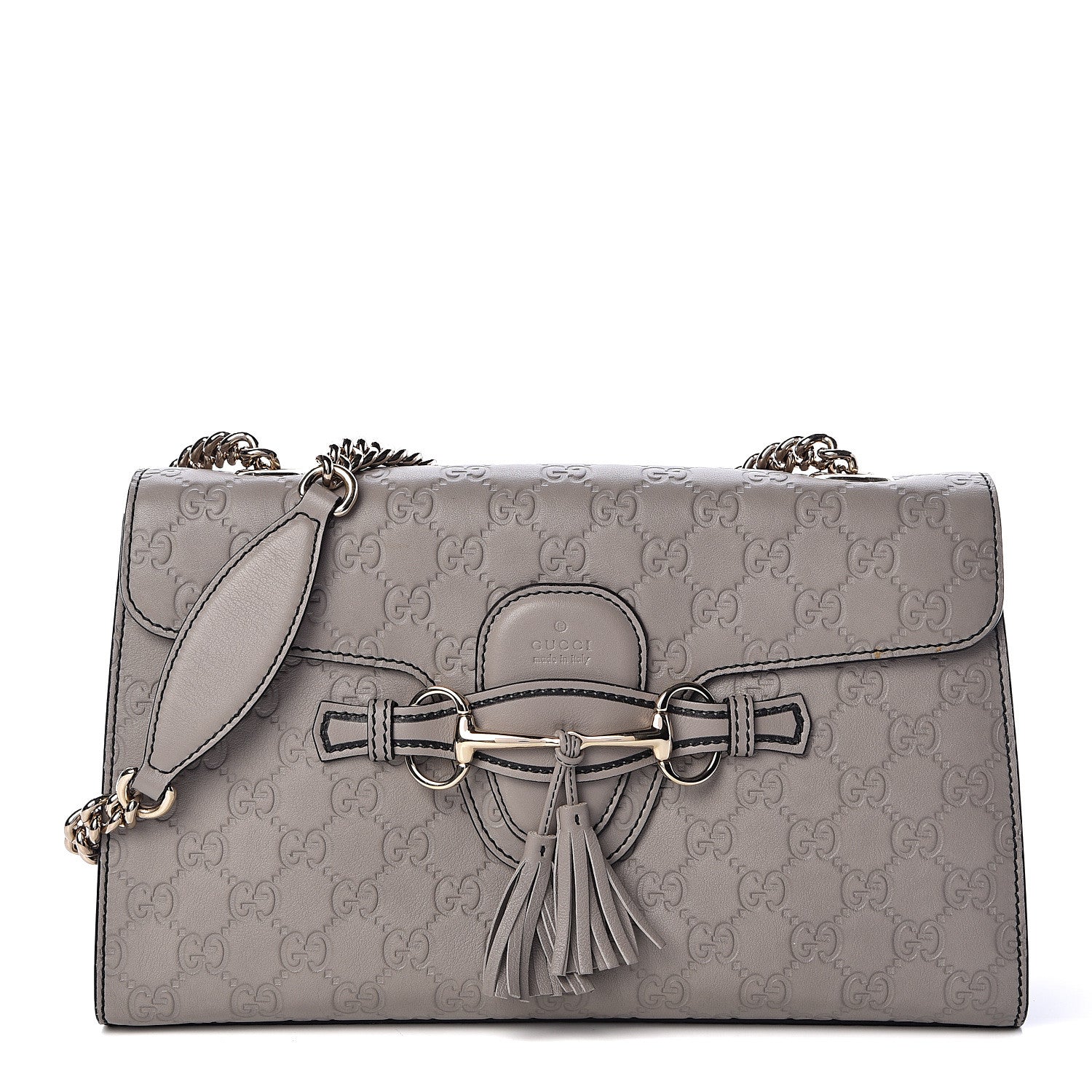 Gucci Soft Guccissima Medium Emily Chain Shoulder Bag Storm Grey 1 of 14