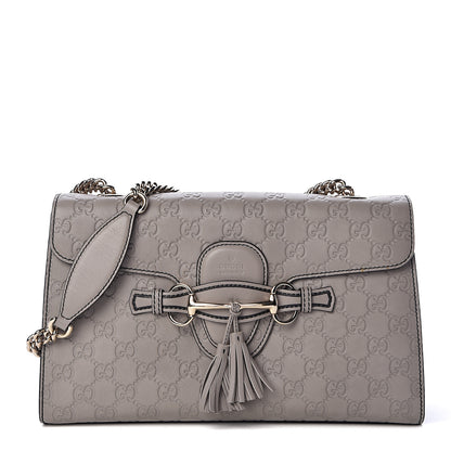 Gucci Soft Guccissima Medium Emily Chain Shoulder Bag Storm Grey 1 of 14