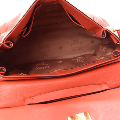 MCM Grained Calfskin Top Handle Satchel Orange 5 of 16