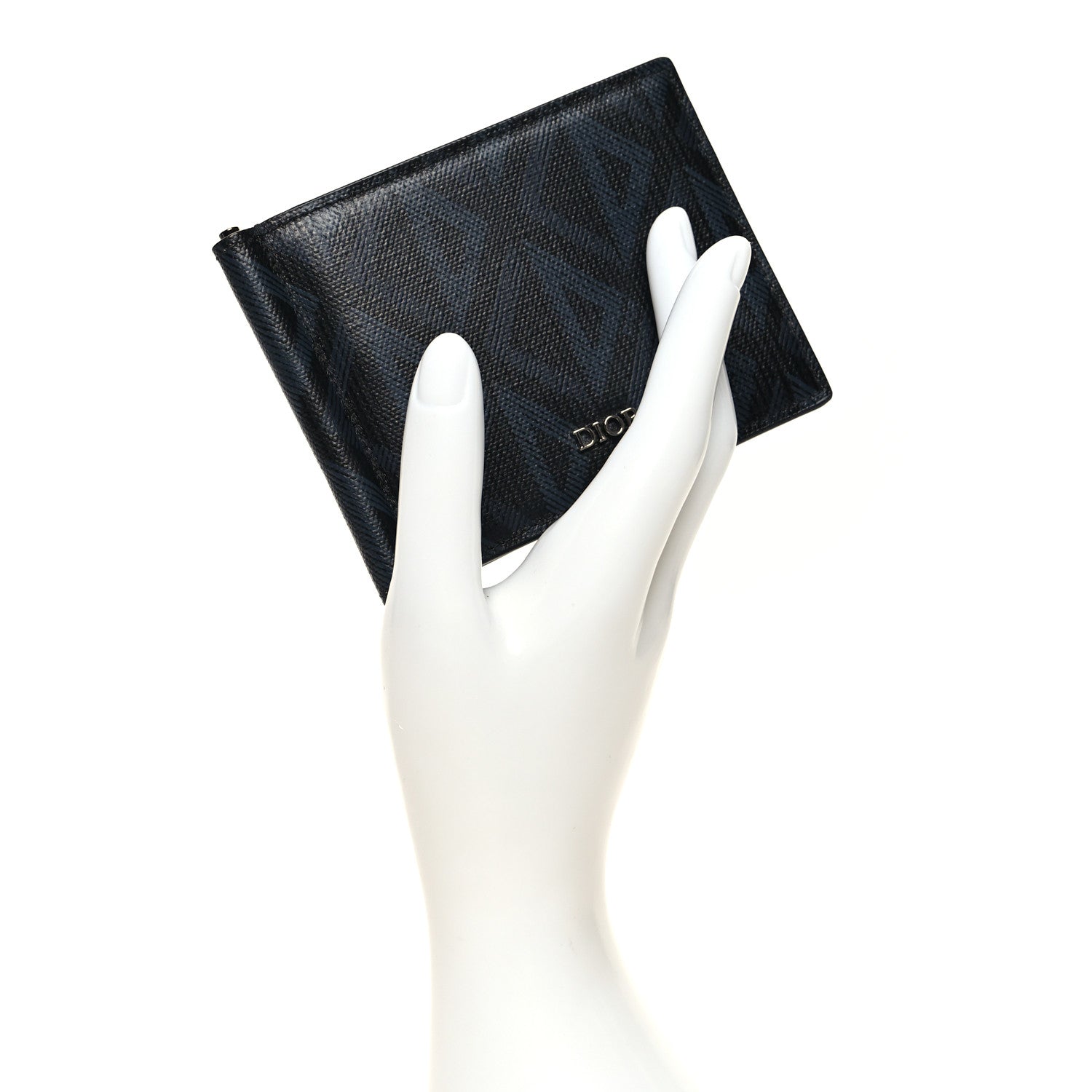 Christian Dior Coated Canvas Calfskin CD Diamond Wallet with Money