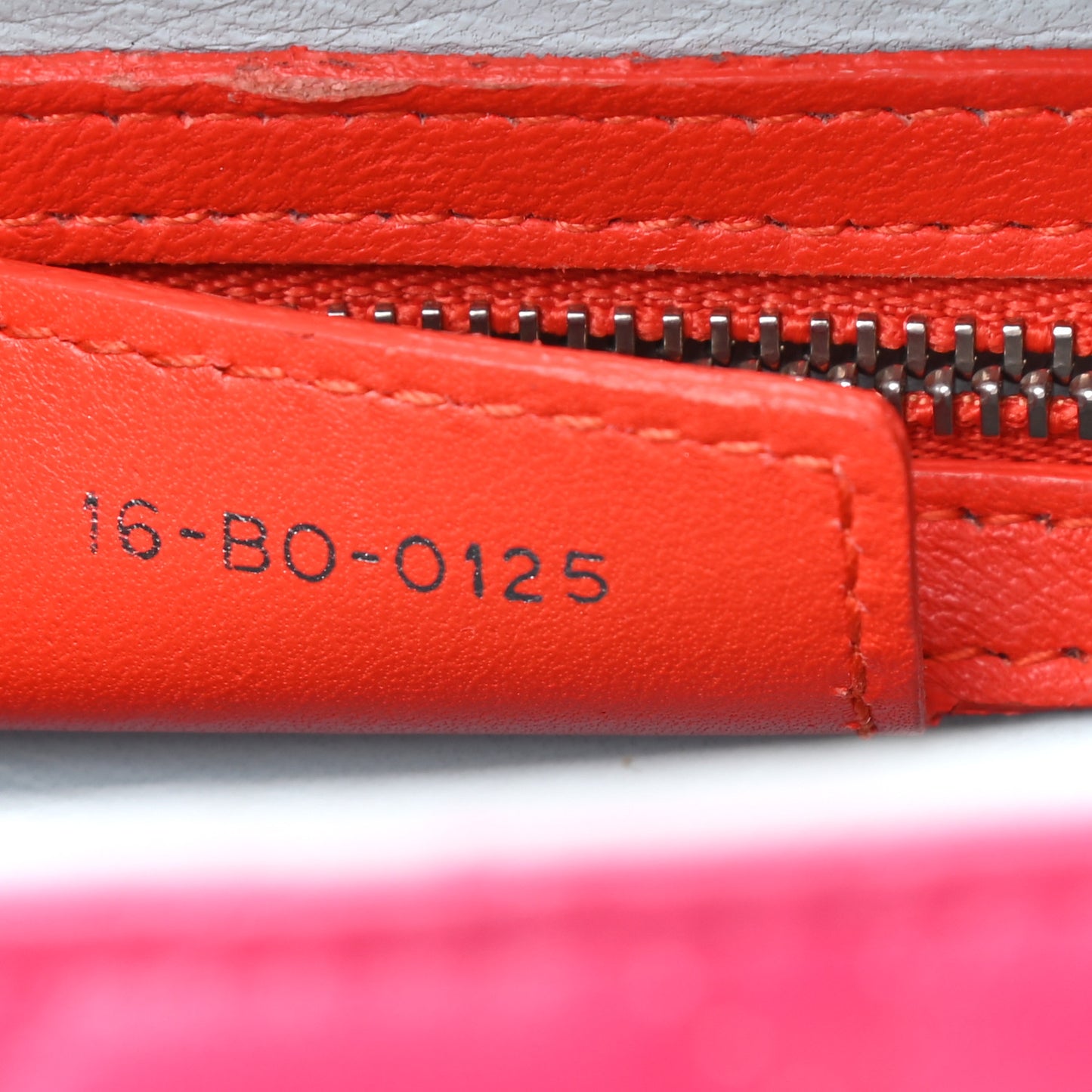 Lambskin Cannage Medium Tri-Color Lady Dior Fuchsia Orange