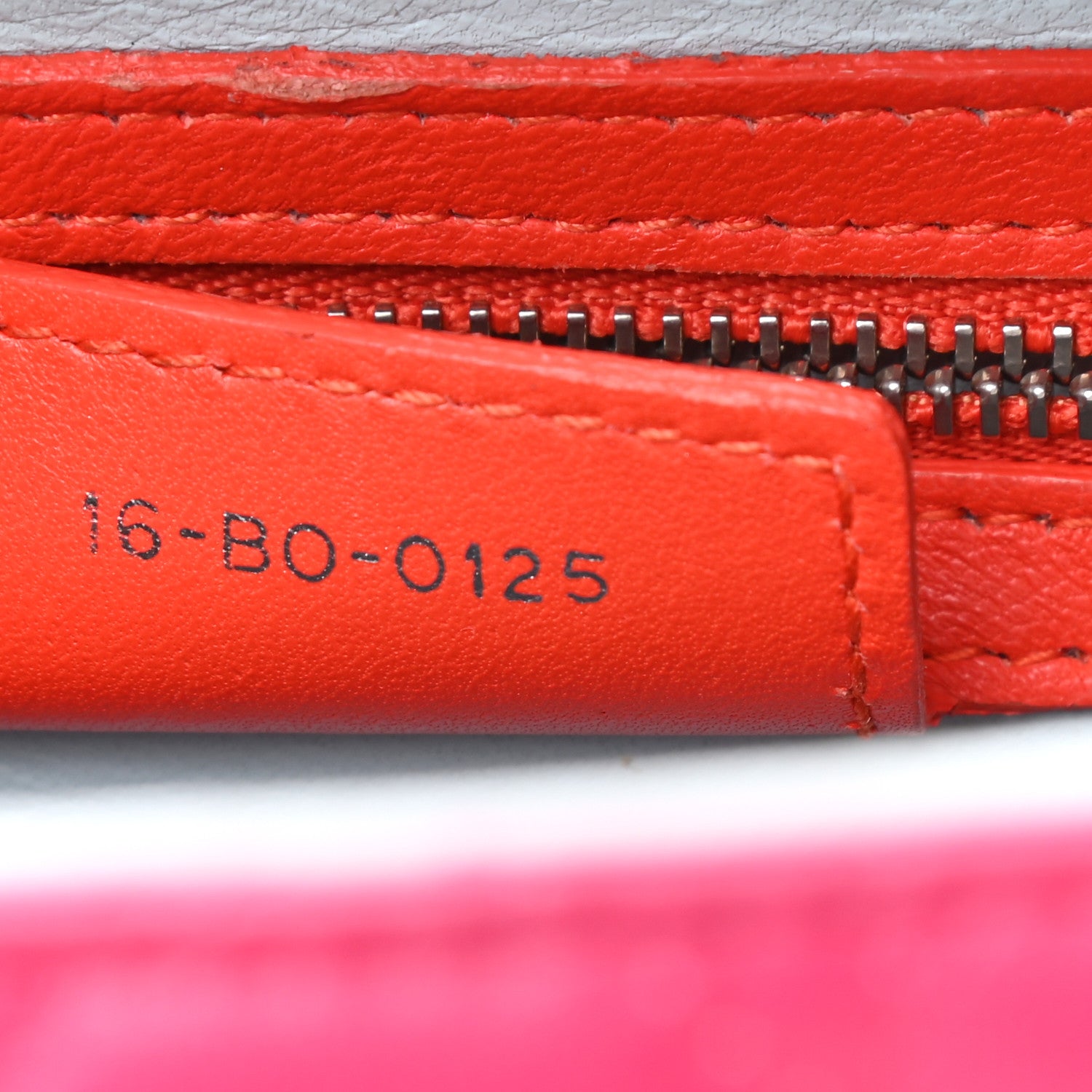 Christian Dior Lambskin Cannage Medium Tri-Color Lady Dior Fuchsia Orange 7 of 10