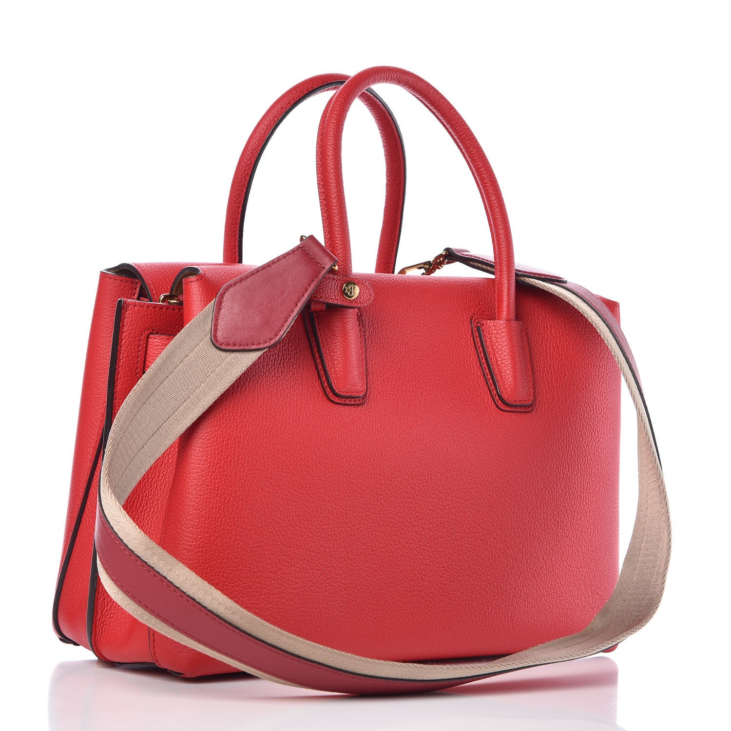 MCM Grained Calfskin Medium Milla Tote Red 3 of 9