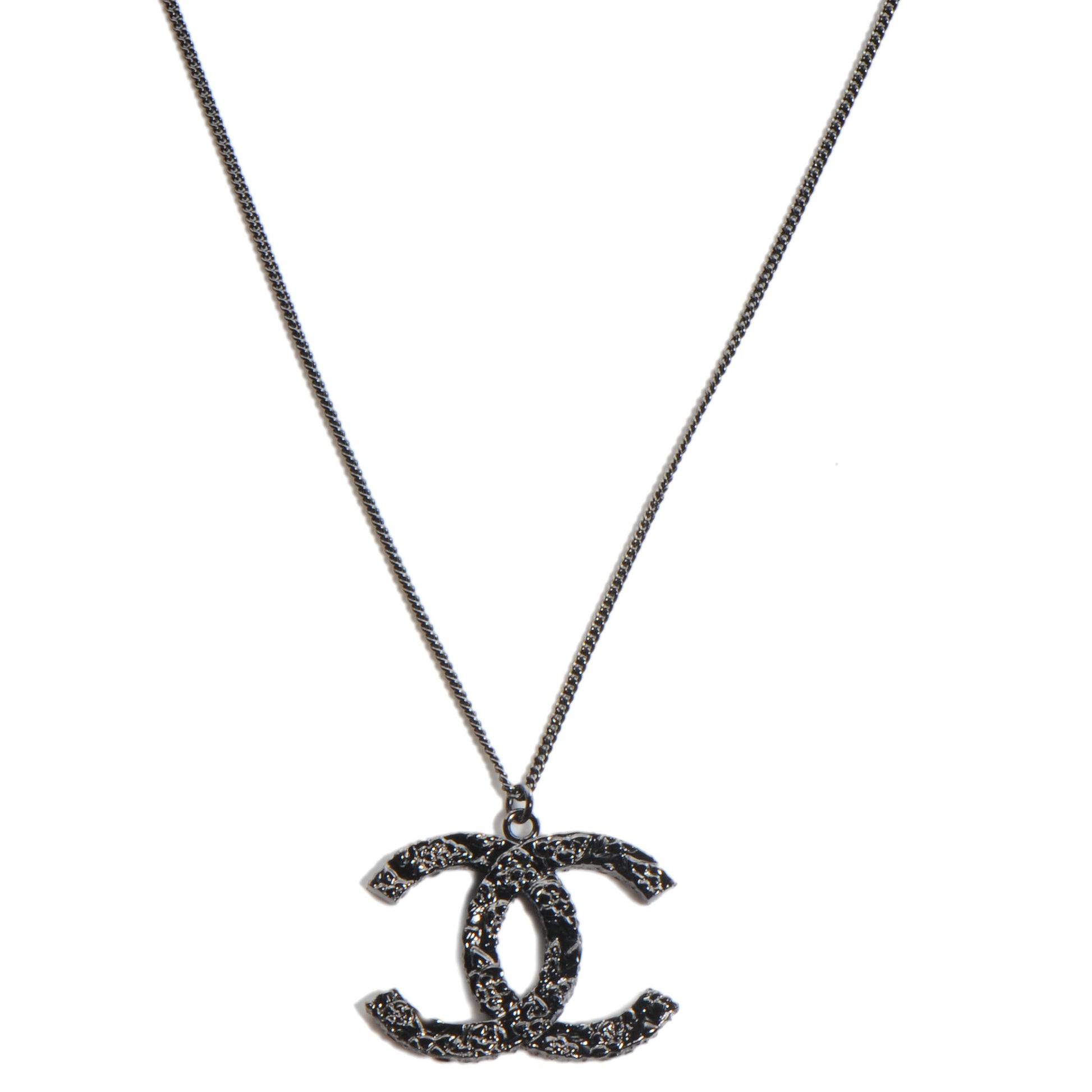 Chanel Ruthenium Camellia CC Necklace 1 of 6