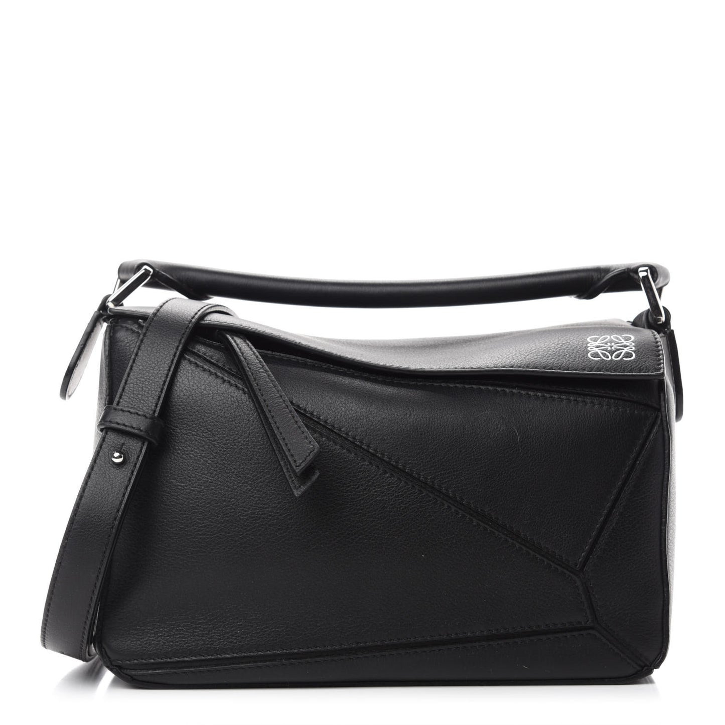Calfskin Small Puzzle Bag Black