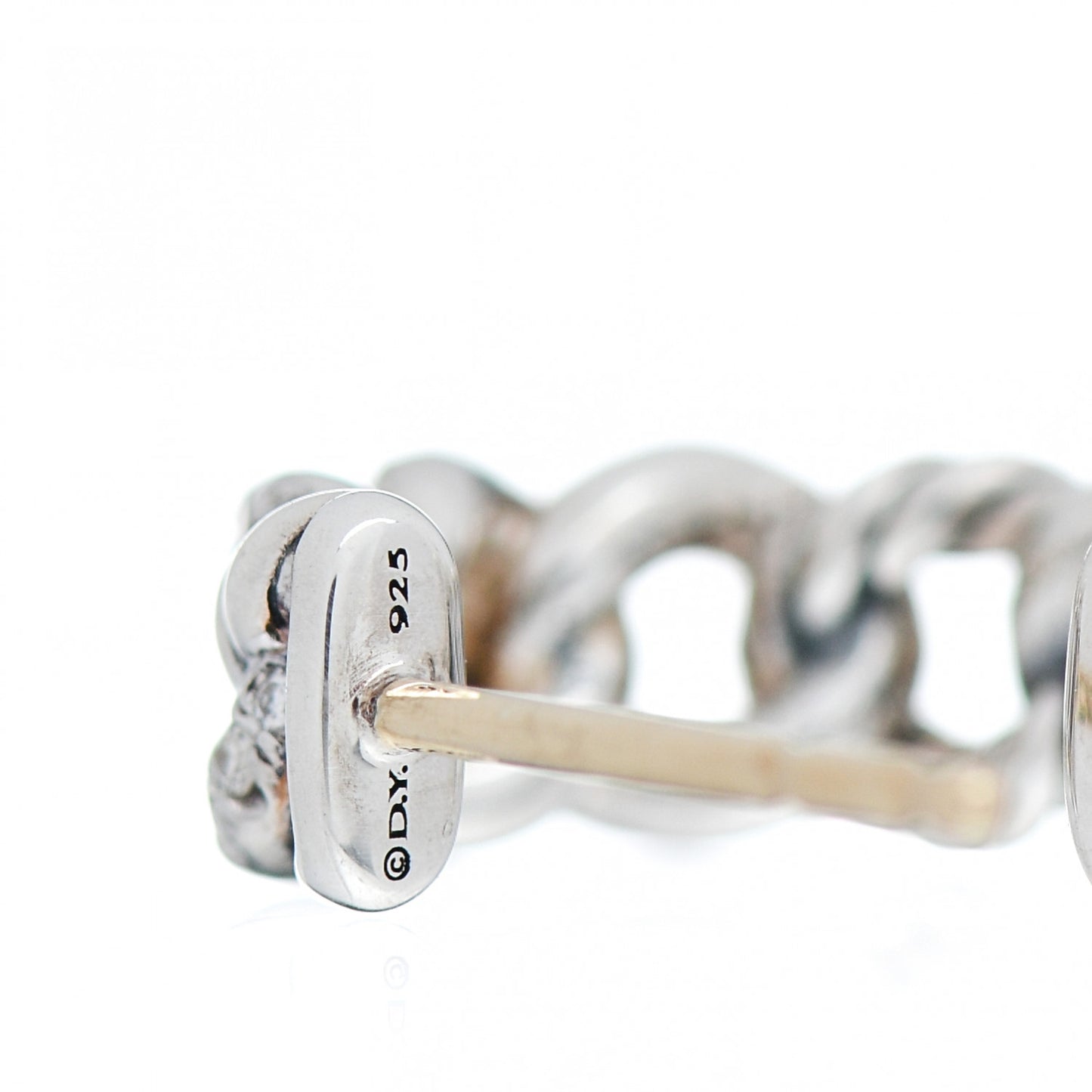 Sterling Silver Diamond Belmont Curb Earrings