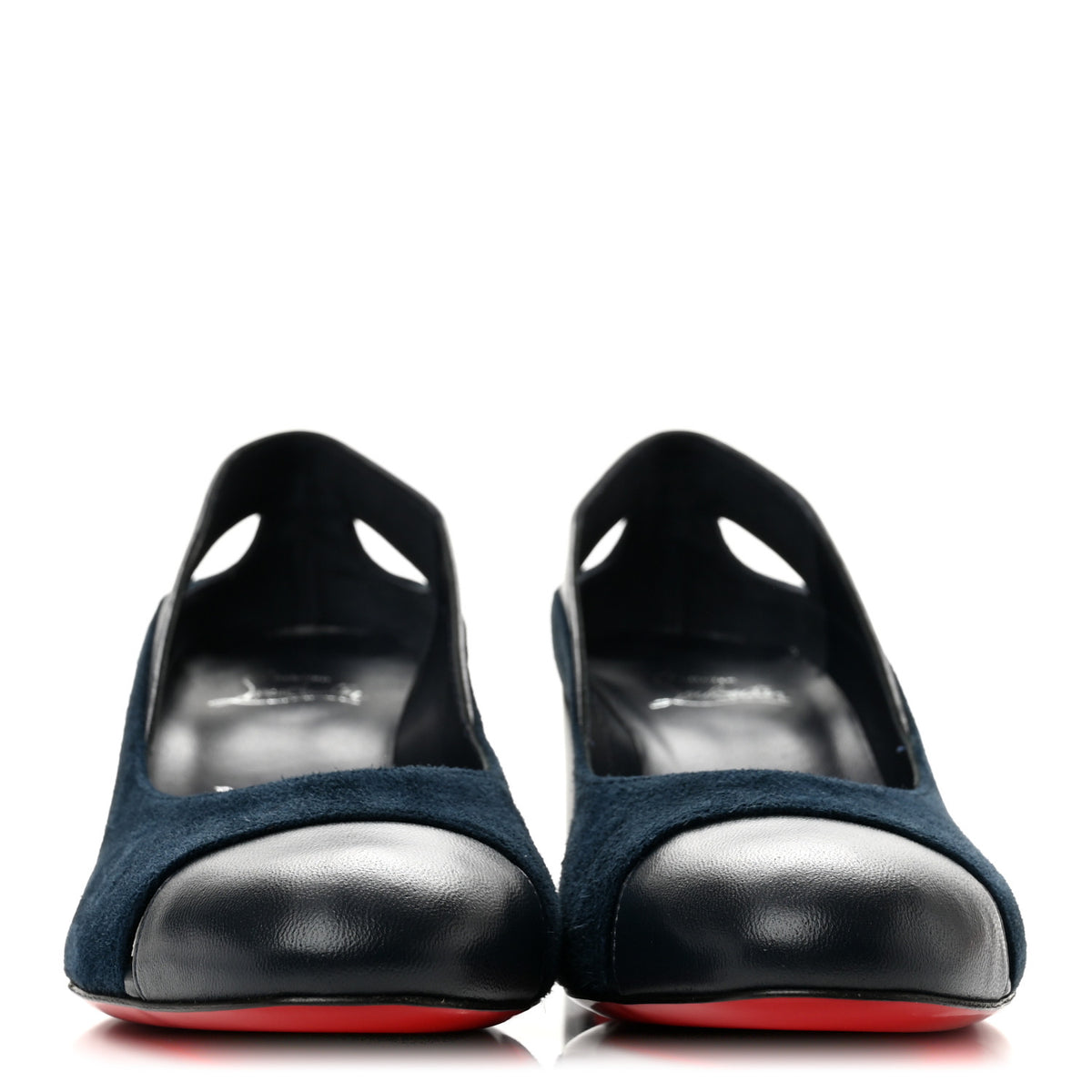 Christian Louboutin Suede Nappa Miss Duvette 55mm Cap Toe Pumps 36.5 Marine 3 of 8