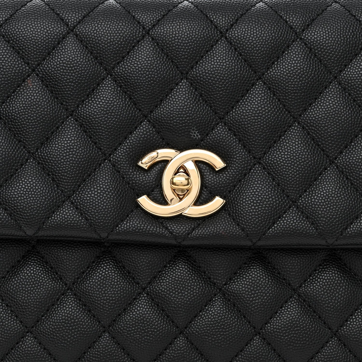 Chanel Caviar Quilted Medium Coco Handle Flap Black 8 of 10