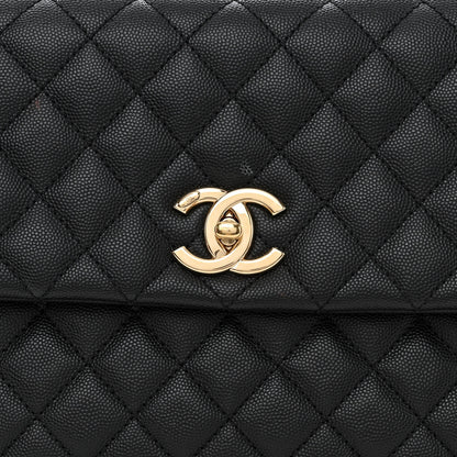 Chanel Caviar Quilted Medium Coco Handle Flap Black 8 of 10