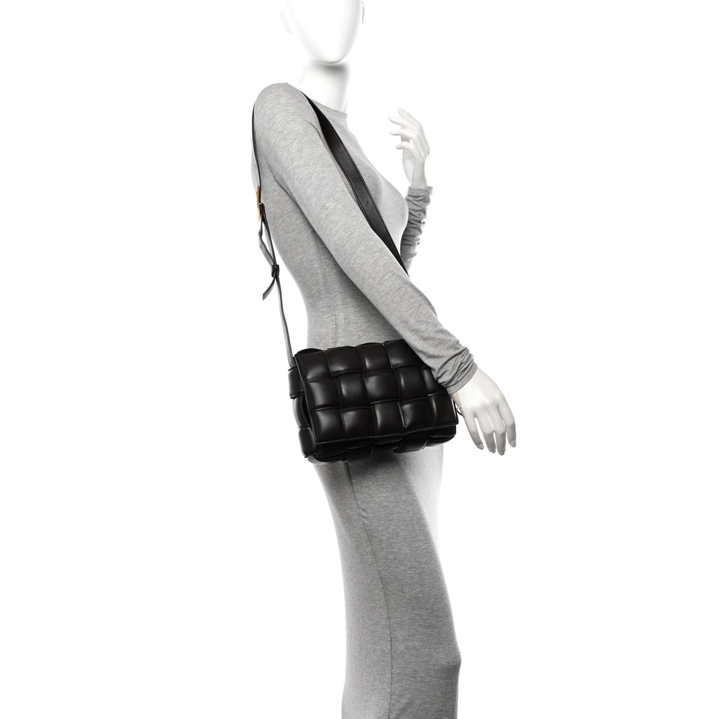 Nappa Maxi Intreccio Padded Cassette Crossbody Bag Fondente