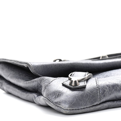 Balenciaga Metallic Agneau Envelope Clutch Anthracite 8 of 9
