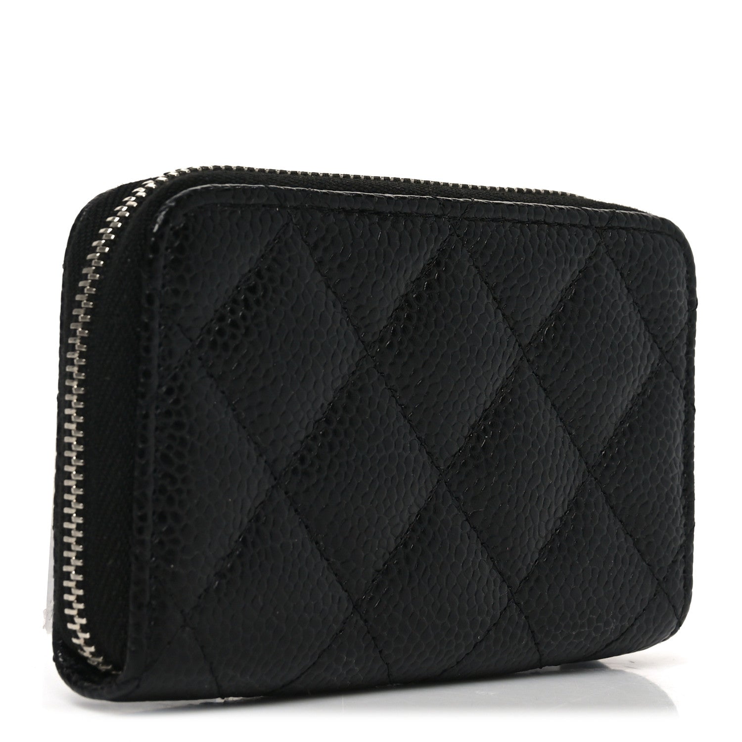 Chanel Caviar Quilted Zip Coin Purse Black 3 of 8