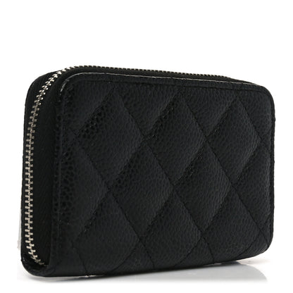 Chanel Caviar Quilted Zip Coin Purse Black 3 of 8