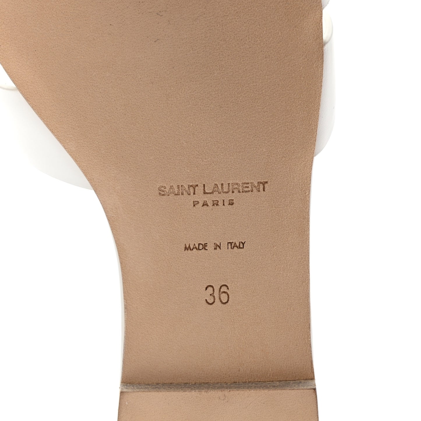 Calfskin Tribute 05 Slide Sandals 36 White