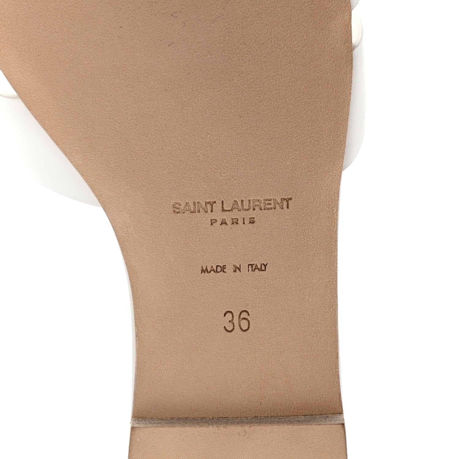 Saint Laurent Calfskin Tribute 05 Slide Sandals 36 White 6 of 8