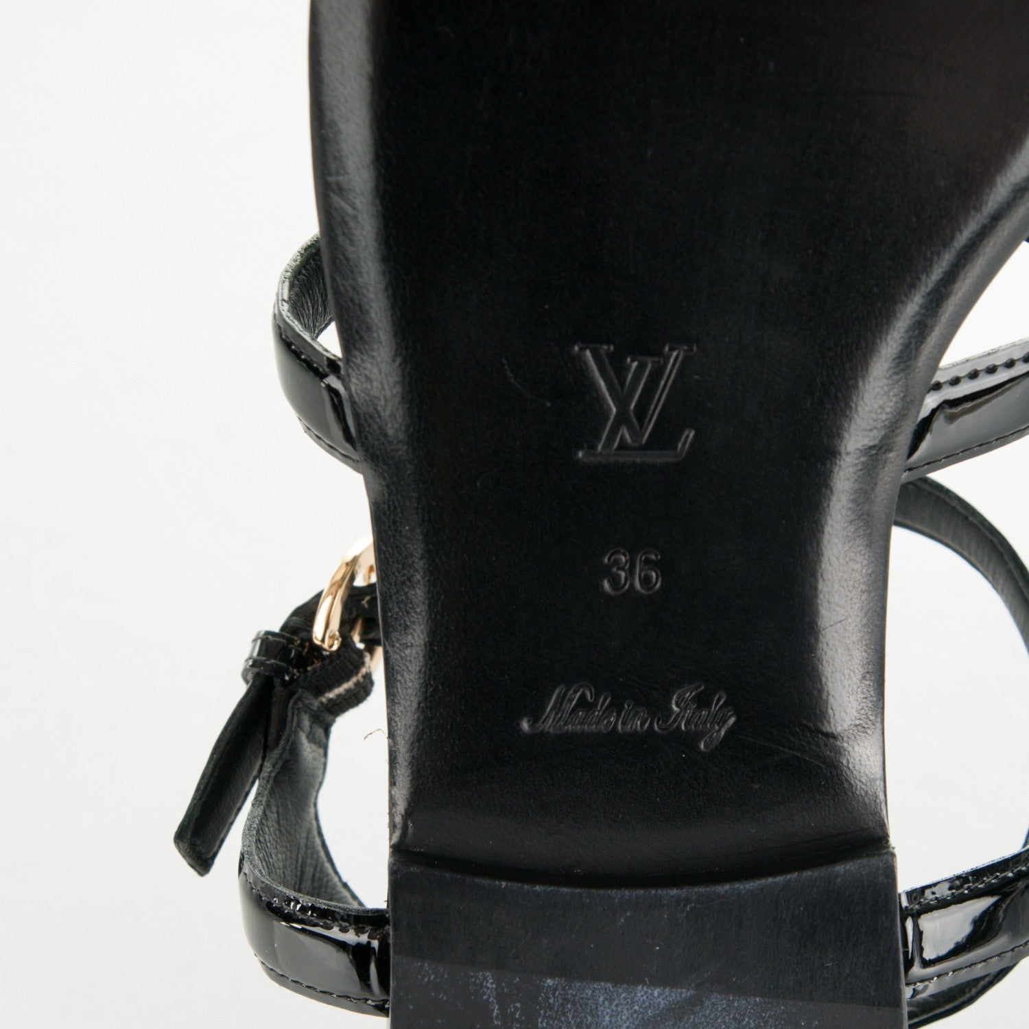 Louis Vuitton Patent Paradiso Flat Sandals 36 Black 6 of 8