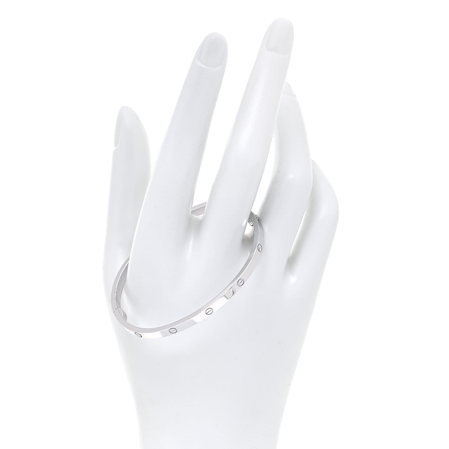 18K White Gold Small LOVE Bracelet 17