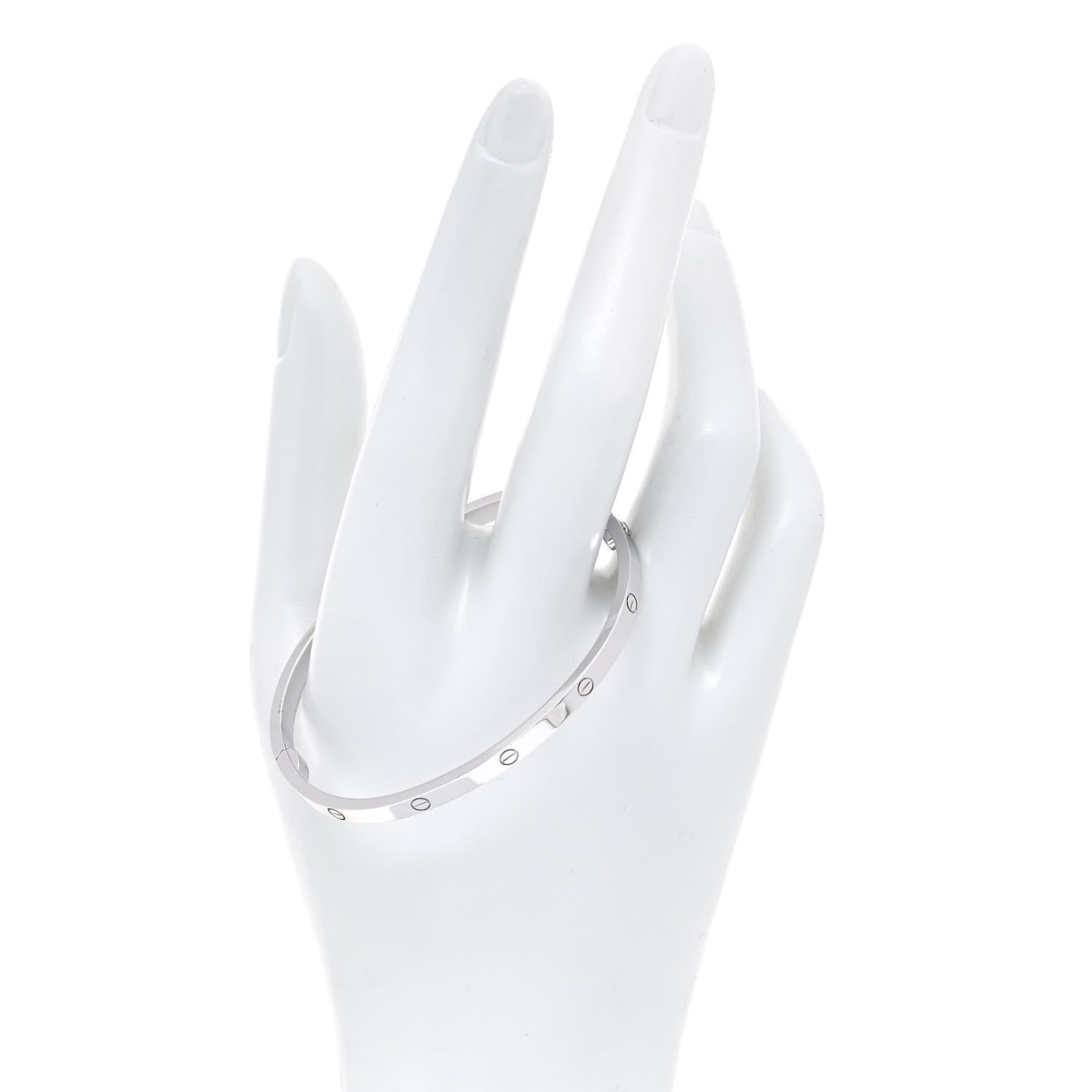 Cartier 18K White Gold Small LOVE Bracelet 17 2 of 7