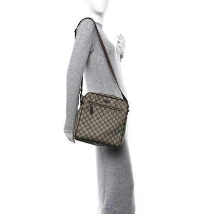 Gucci GG Plus Monogram Selleria Calfskin Medium Messenger Bag Beige Ebony Cocoa Dark Chocolate 2 of 11