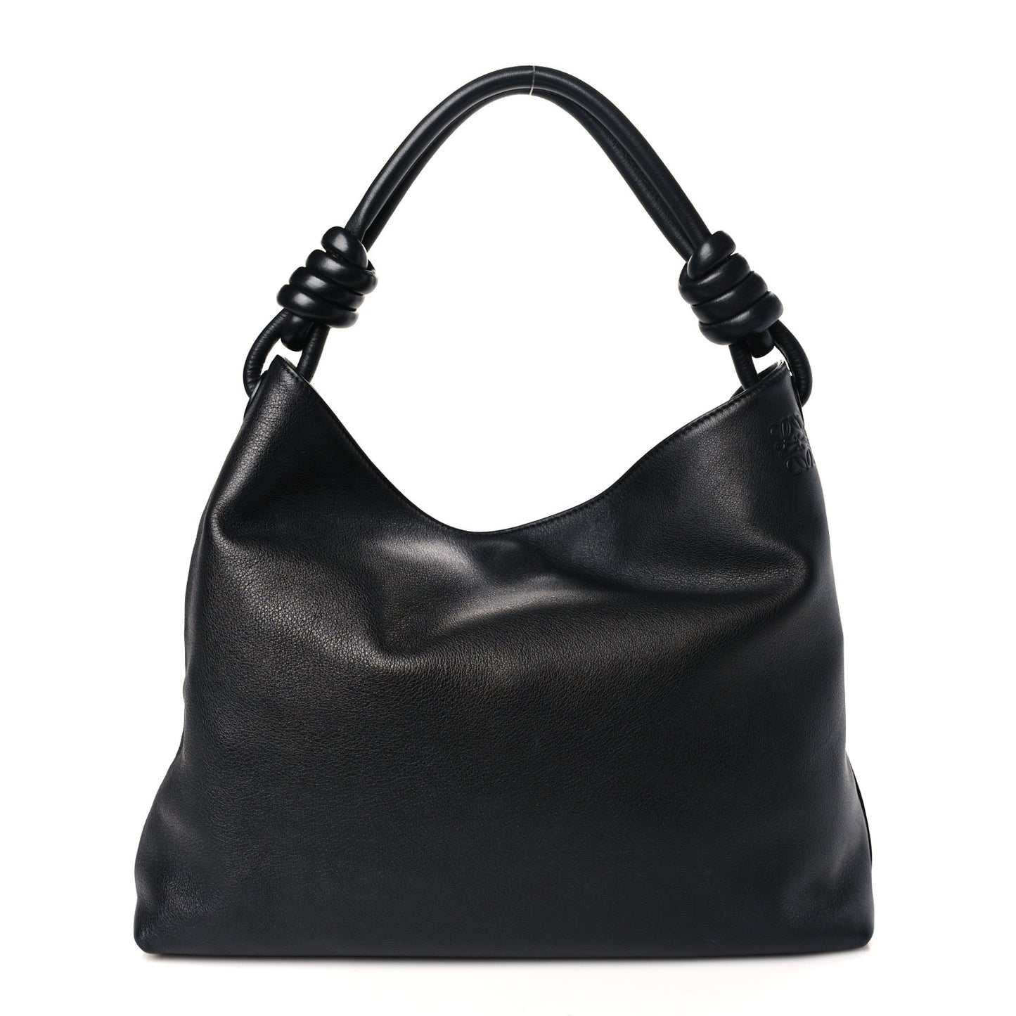 Calfskin Small Flamenco Knot Hobo Black